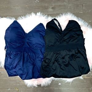 MATERNITY PLUS SIZE Black/Blue Breadtfeeding Dress